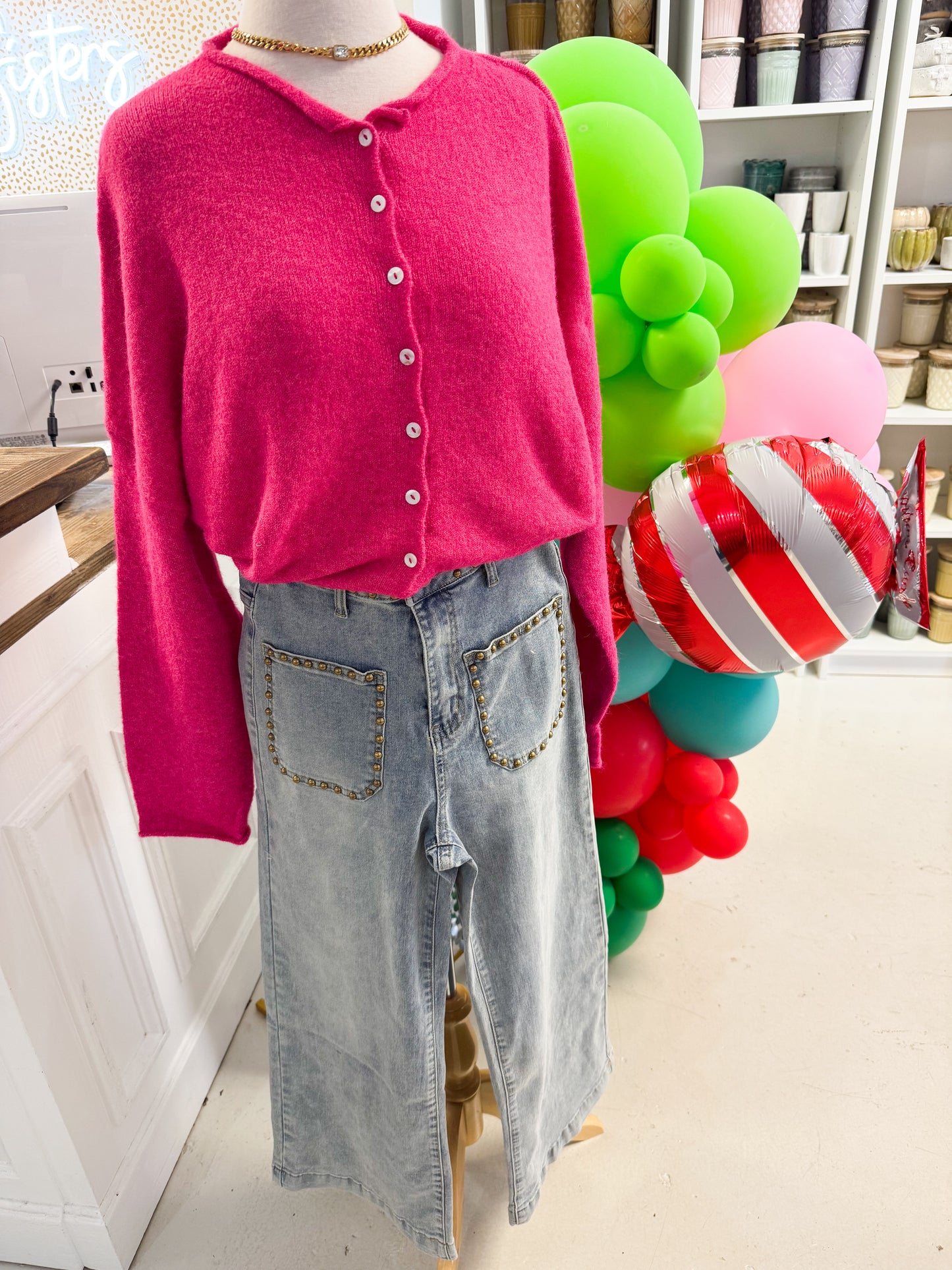 Piper Cardigan Hot Pink