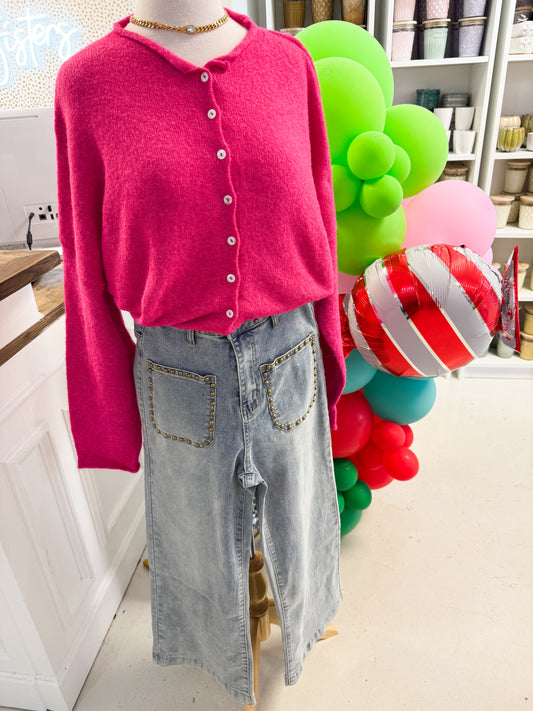 Piper Cardigan Hot Pink