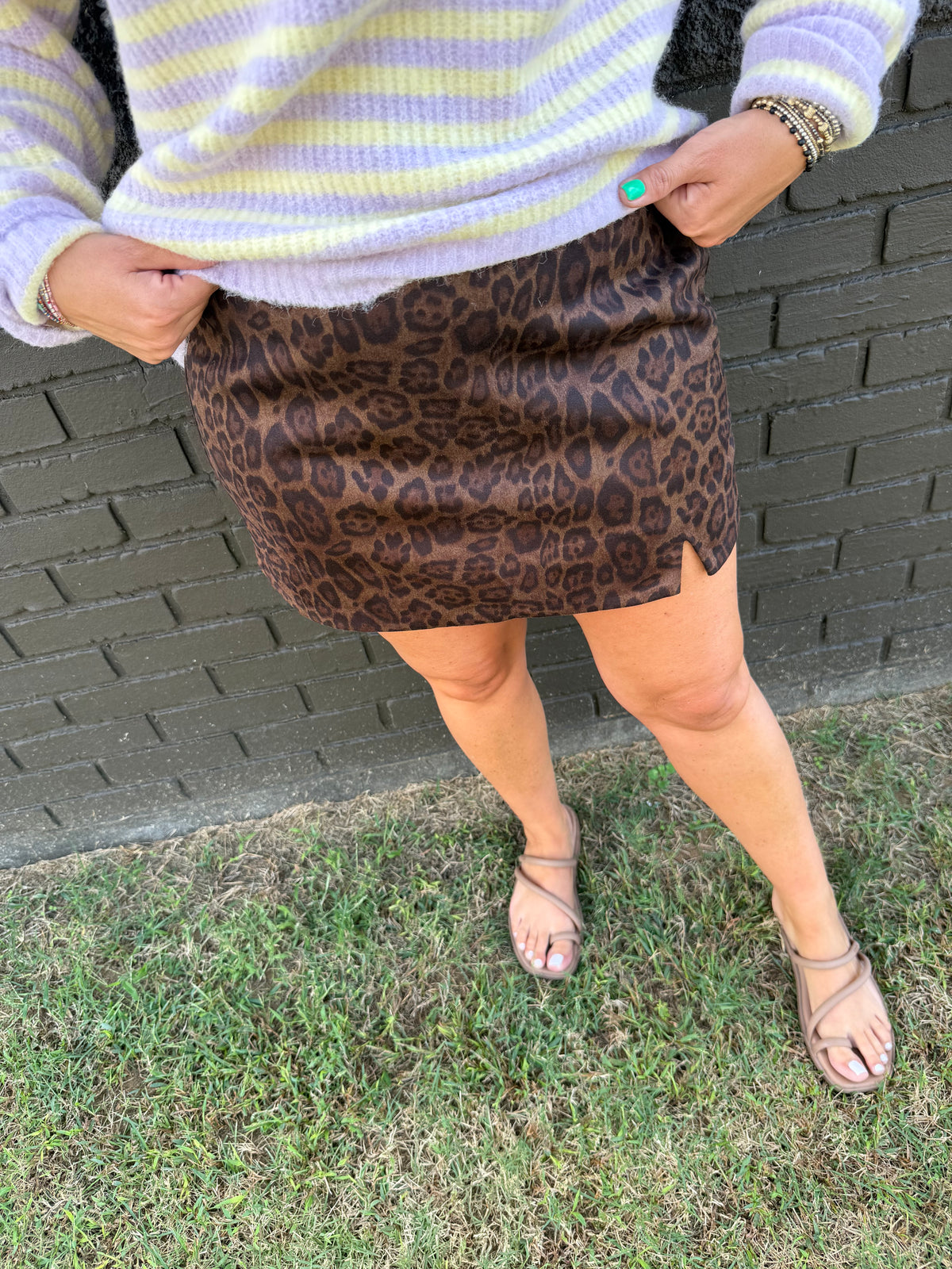 Admiring Leopard Suede Skort