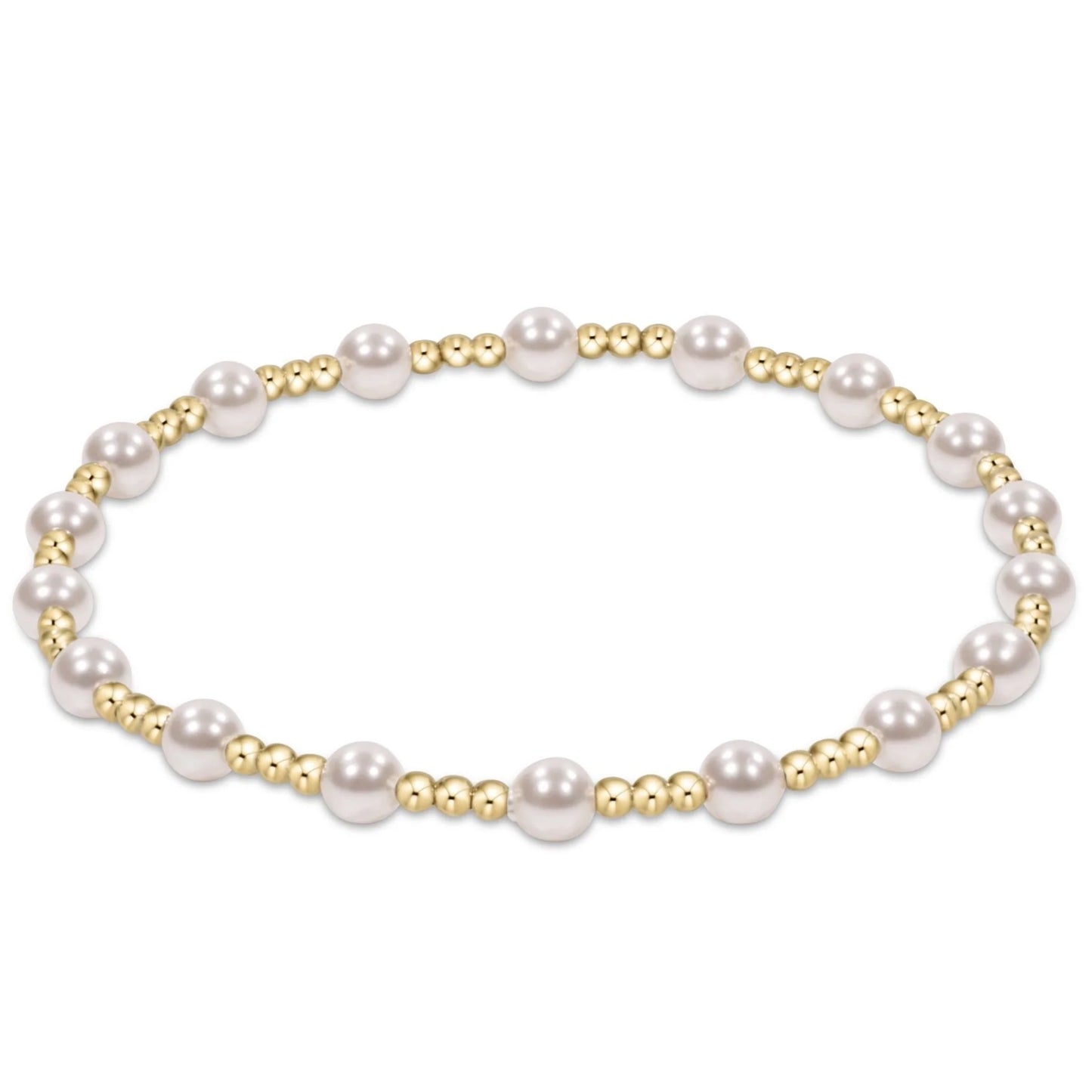 E Girl Classic Sincerity Pattern 4mm Bracelet Pearl