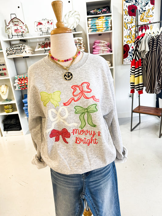 Merry and Bright Bows Sweatshirt