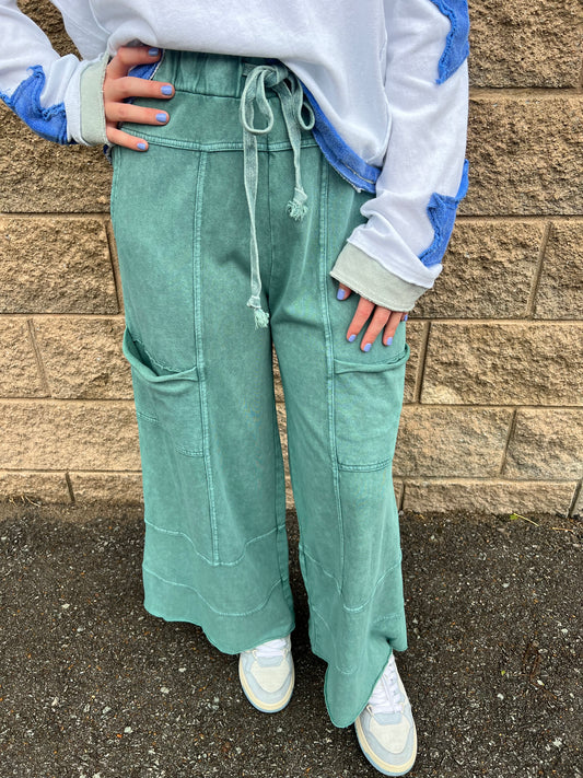 Willow Pocket Wide Leg Teal