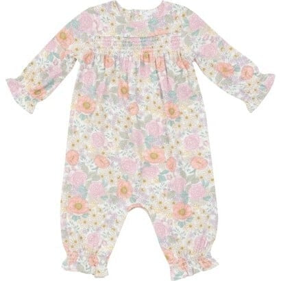 Angel Dear Peonies and Roses Smocked Romper