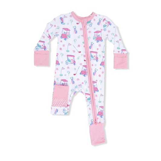 Angel Dear Golf Carts and Flowers Convertible Romper