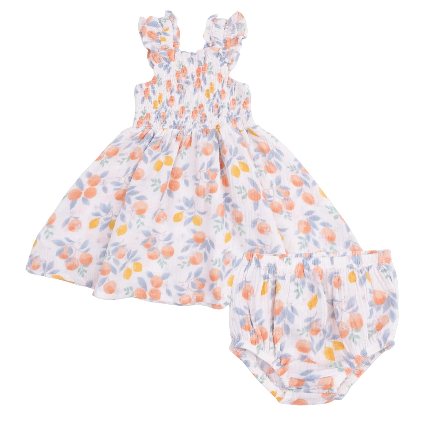 Citrus Floral - Smocked Sundress with Bloomer