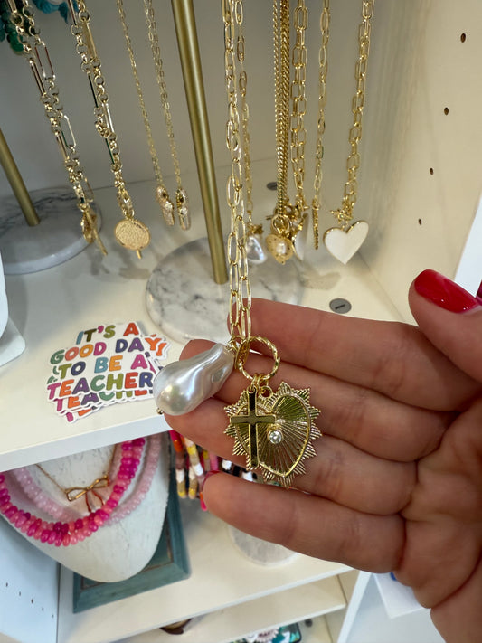 Heart/Pearl Necklace