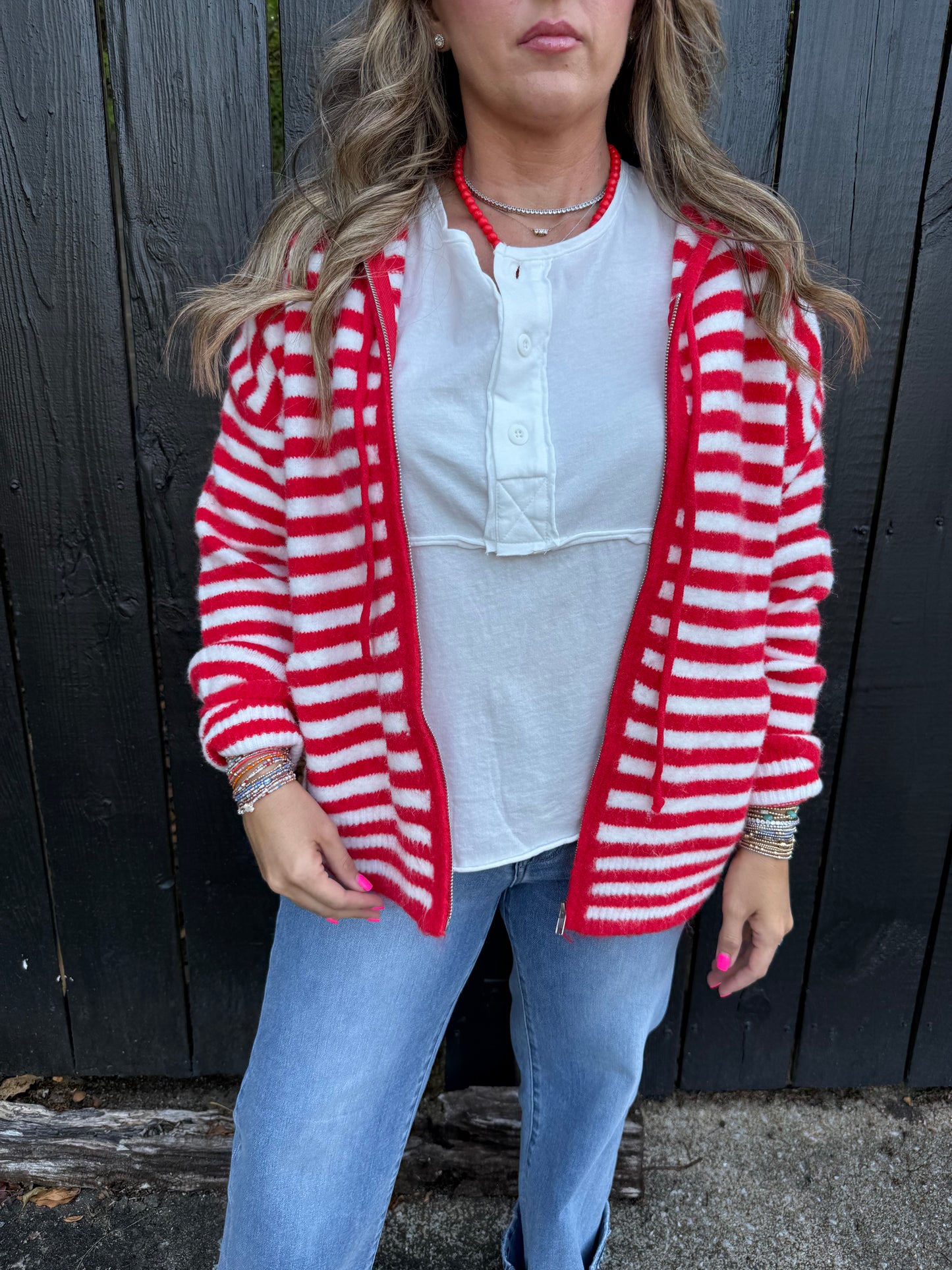Sadie Stripe Hooded Jacket