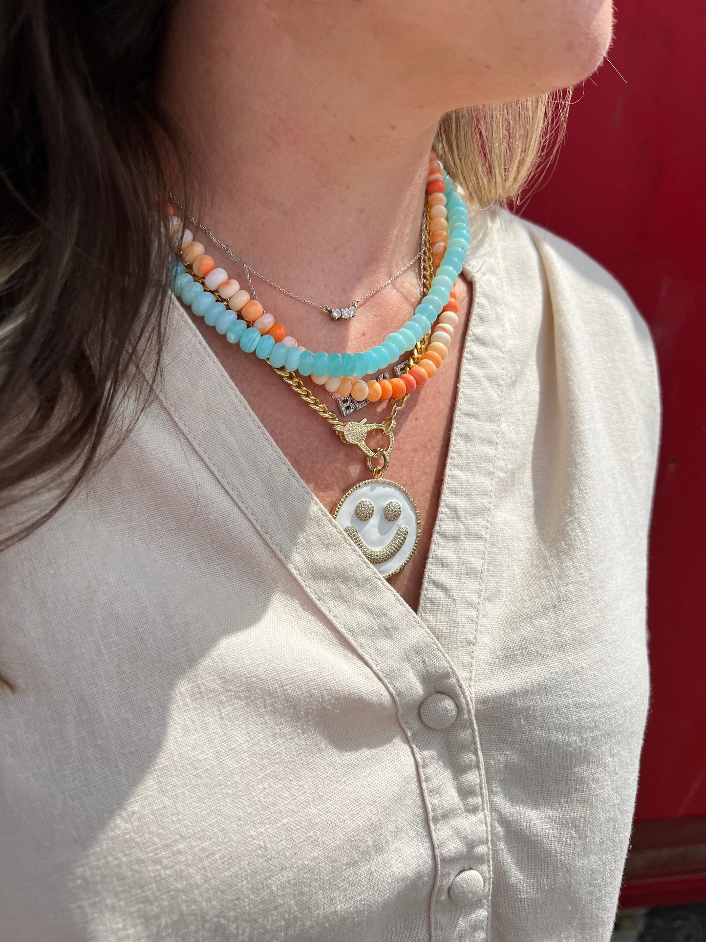 LUXE Beaded Necklace Orange