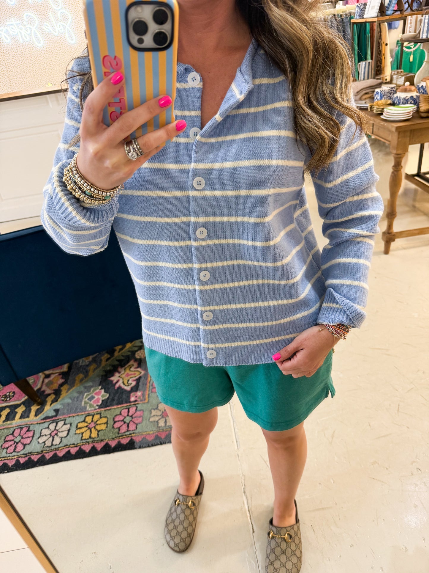 Zia Blue Stripe Cardigan