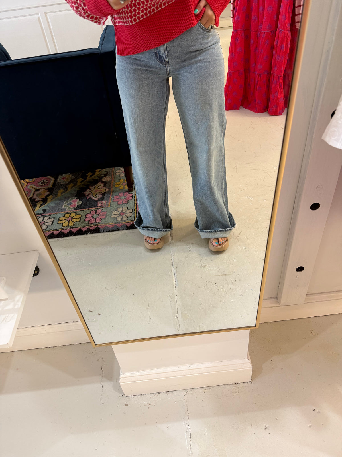 Z Supply The Stunner Mid Rise Wide Leg Jean