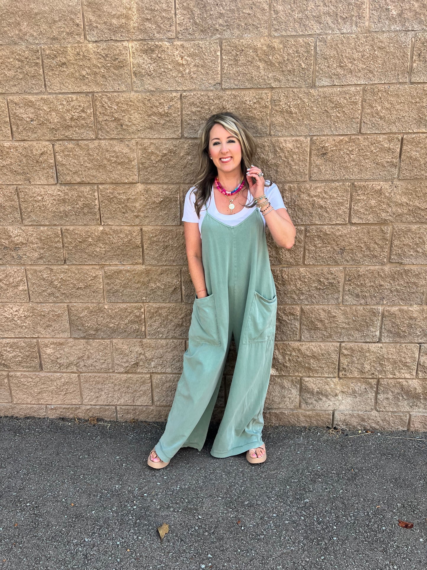 Avery Wide Leg Jumpsuit Dusty