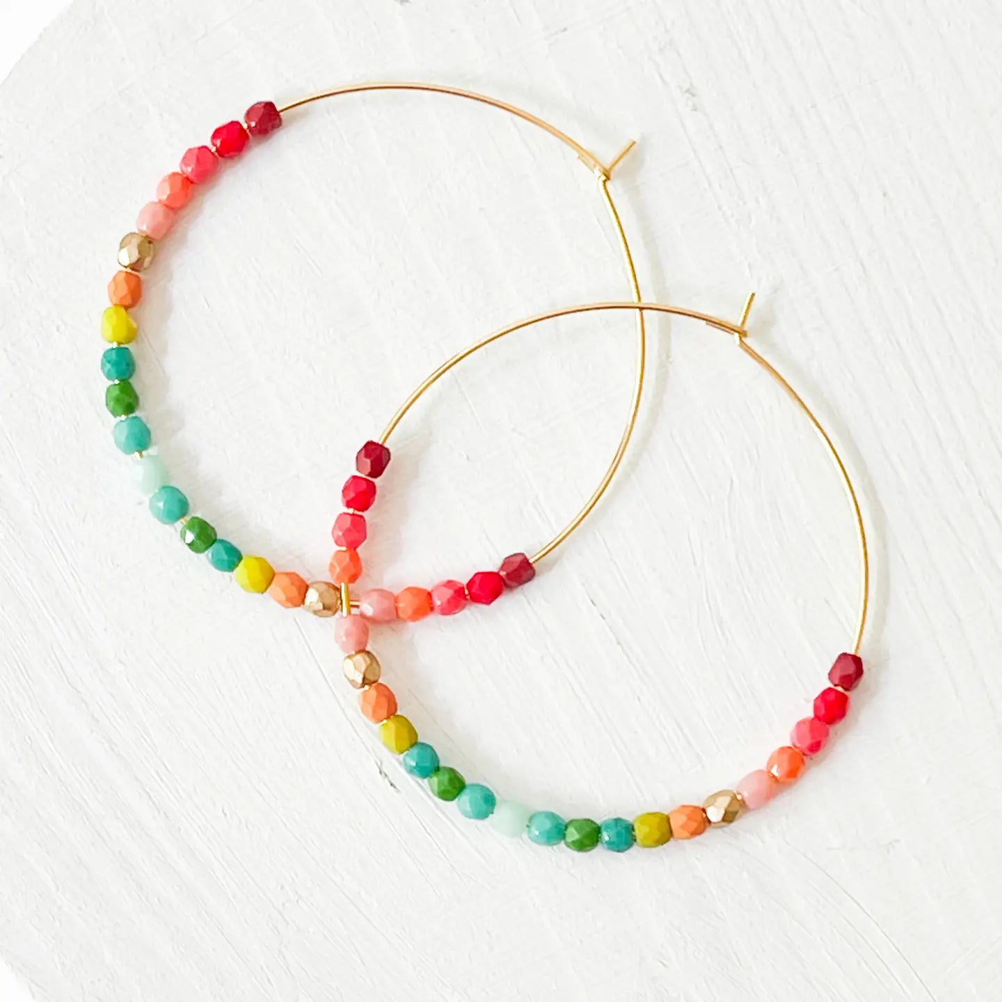 Large Ombre Beaded Hoop