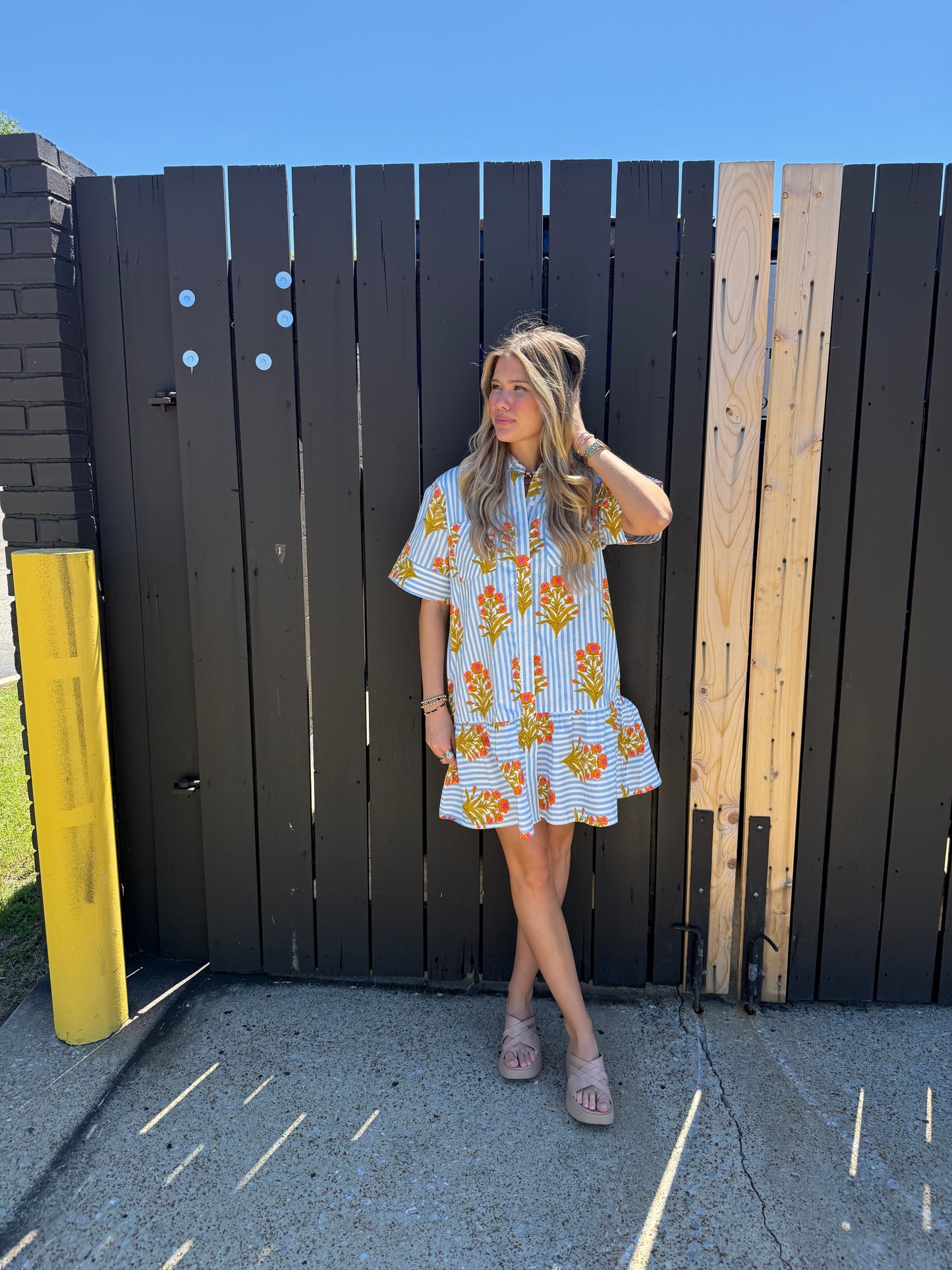 Mandarin Stripe Dress
