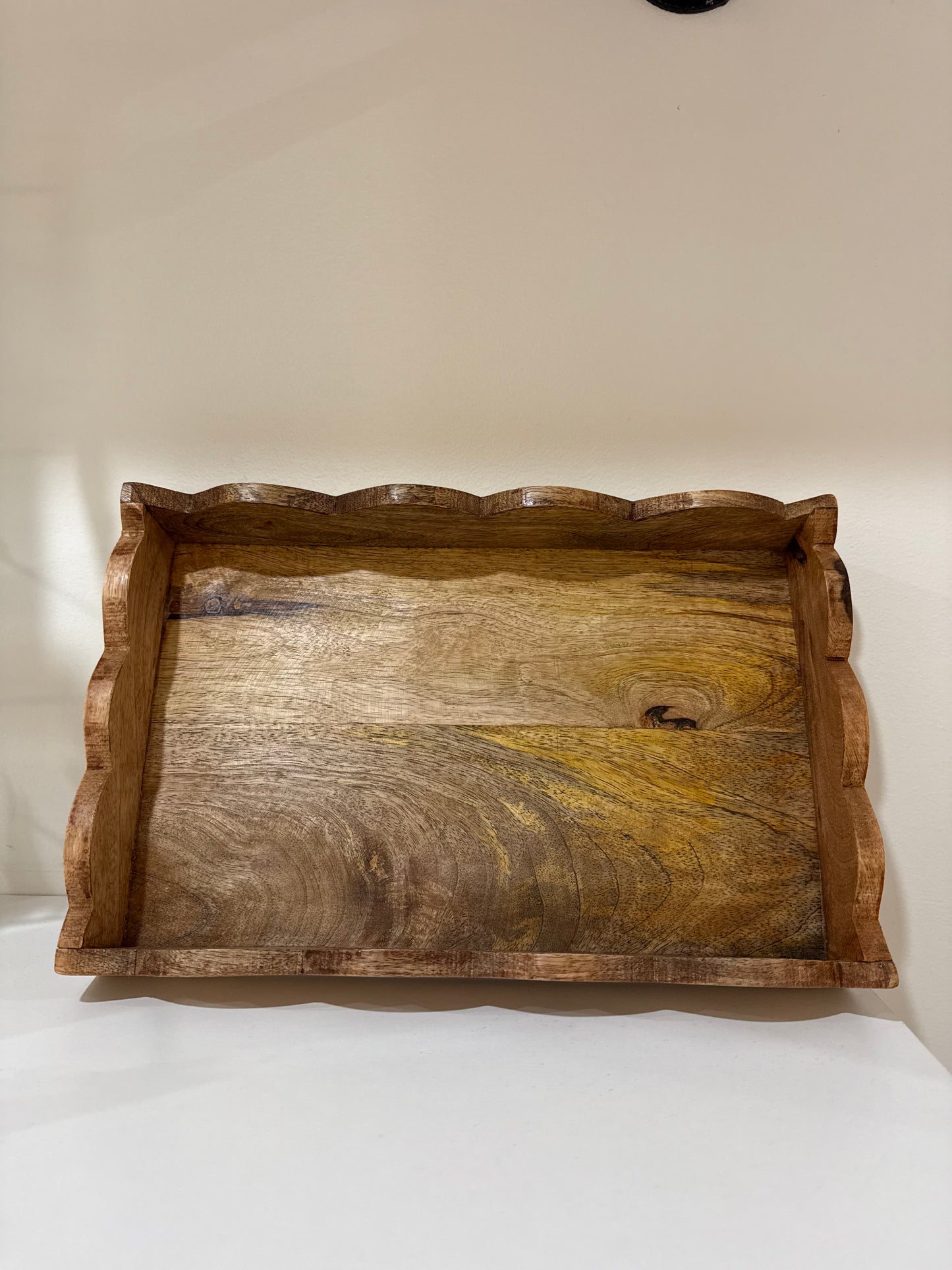 Mango Wood Scalloped Tray