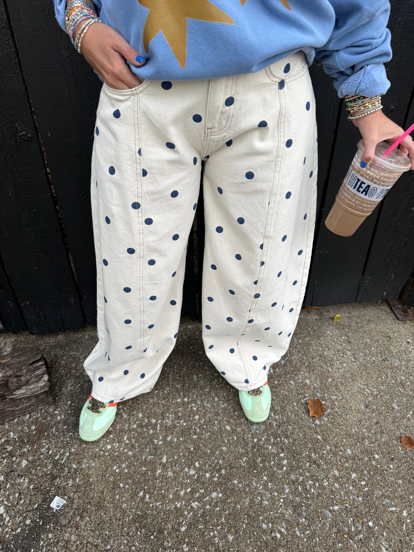Polka Dot Dreams Navy Wide Leg Pants