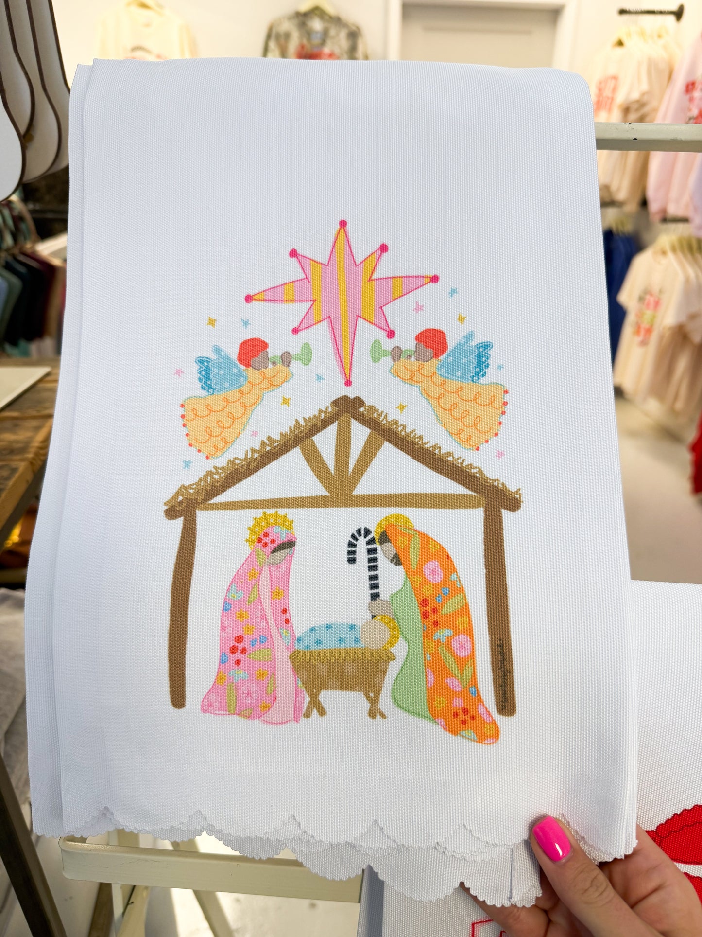 Whimsy Nativity Tea Towel