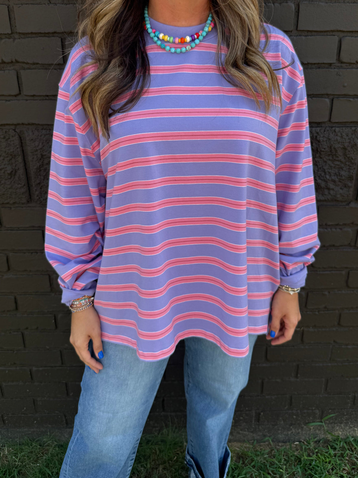 Sunny Stripe Purple Top