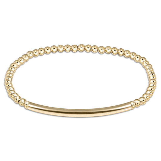 E Newton Classic Gold 3mm Bracelet Bliss Bar Smooth