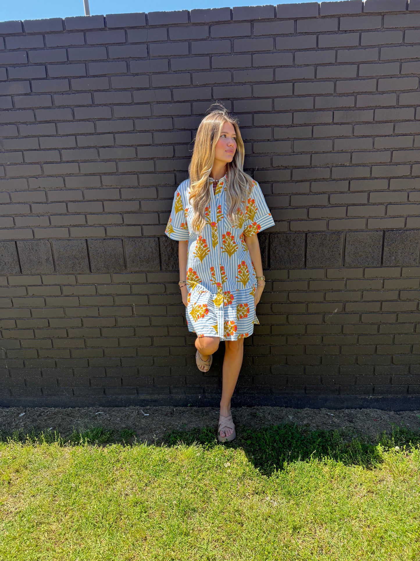 Mandarin Stripe Dress