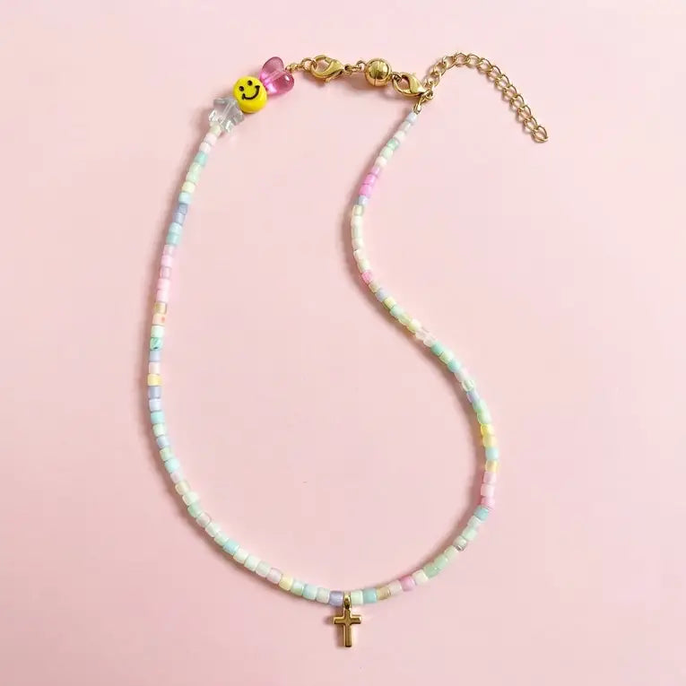 Izzy Pastel Cross Necklace