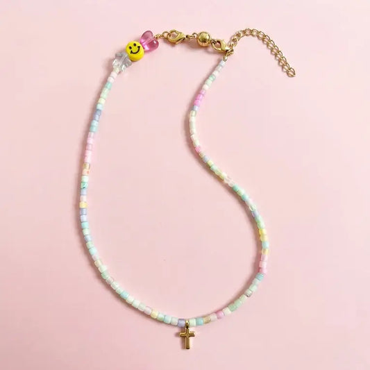 Izzy Pastel Cross Necklace