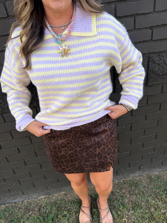 Admiring Leopard Suede Skort