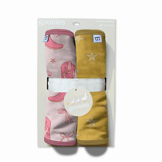 Goosies Cowgirl Boots and Stars Burp Cloths