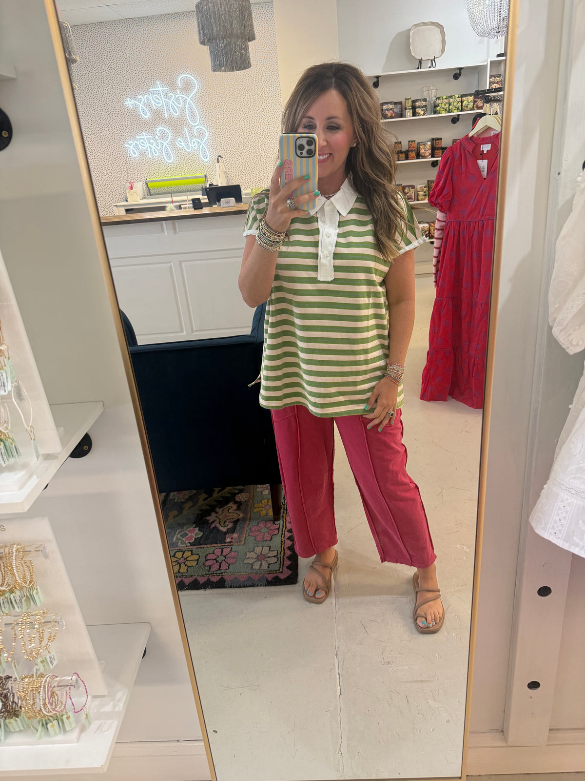 Atlas Red Washed Pants