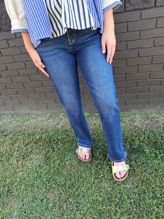Elijah HR Crop Straight Jeans