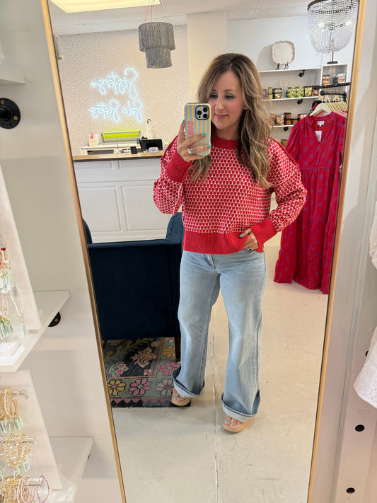 Darcy Dotted Red Sweater