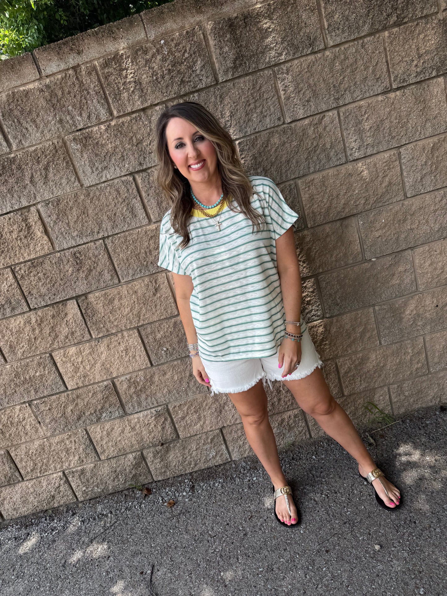 Cove White Denim Shorts