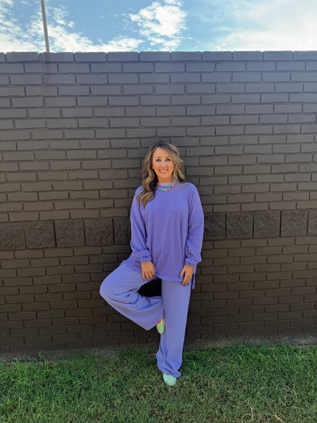 Levi Stripe Purple Top
