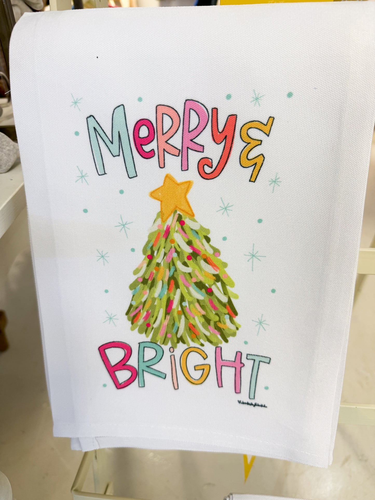 Merry and Bright Tea Towel