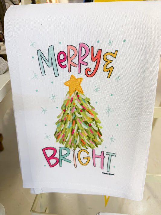 Merry and Bright Tea Towel