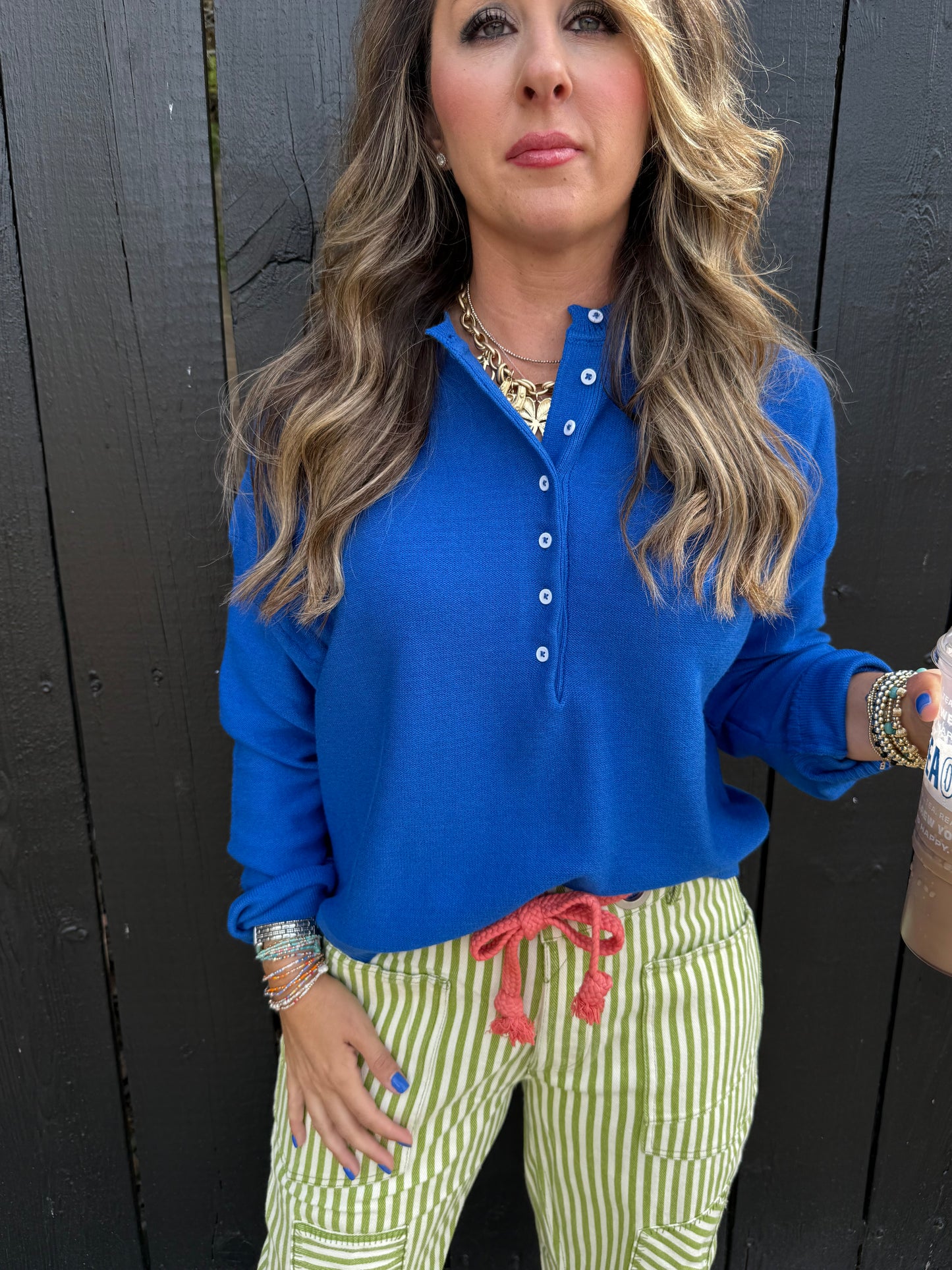 Punchy Royal Henley Top