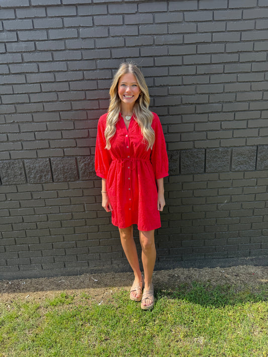 Red Palm Dress