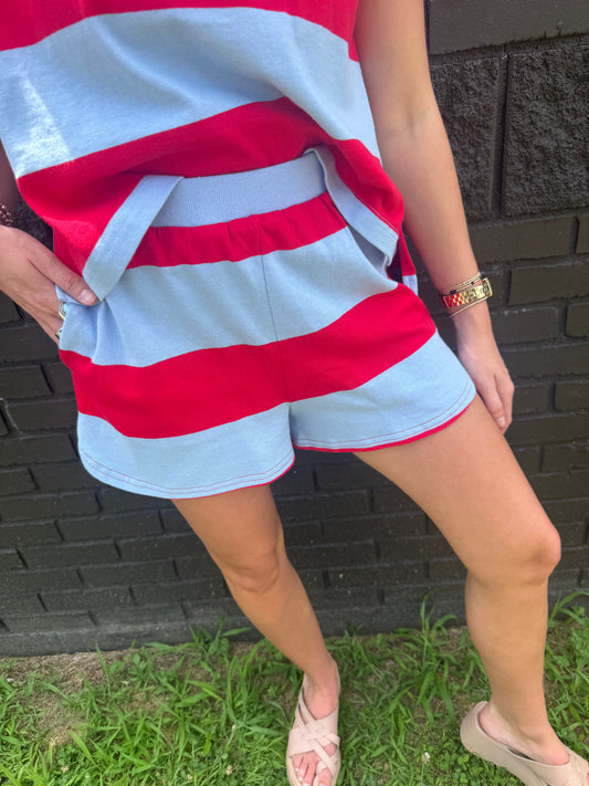 Ellis Red/Blue Shorts