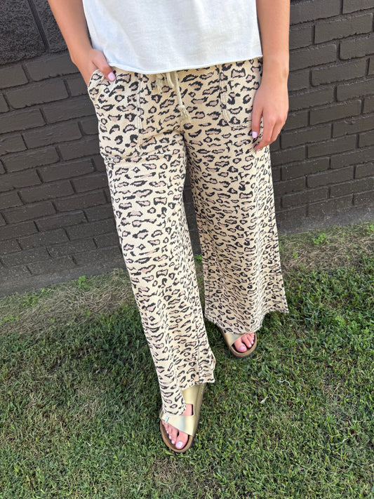 Tatum Leopard Pants Taupe