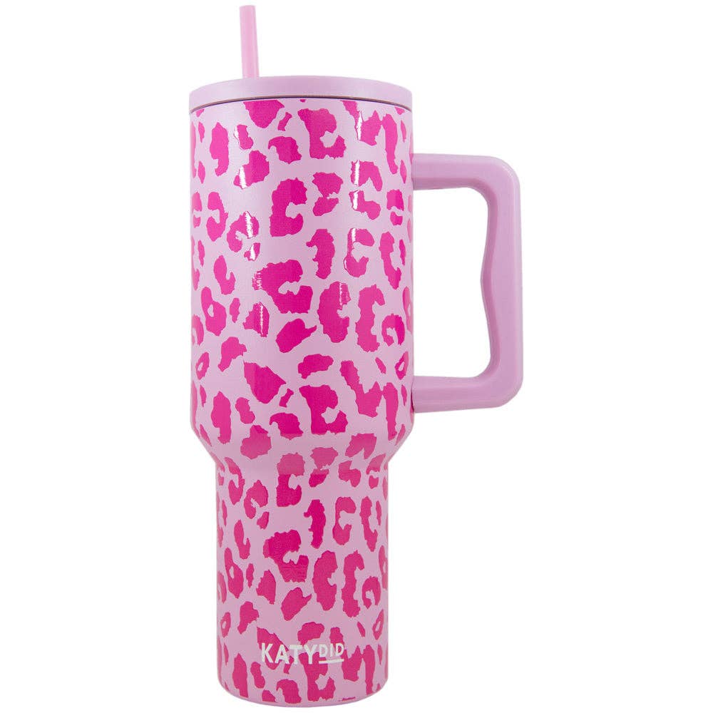 Modern Light Pink Leopard 38 Oz Stainless Steel Tumbler: Light Pink