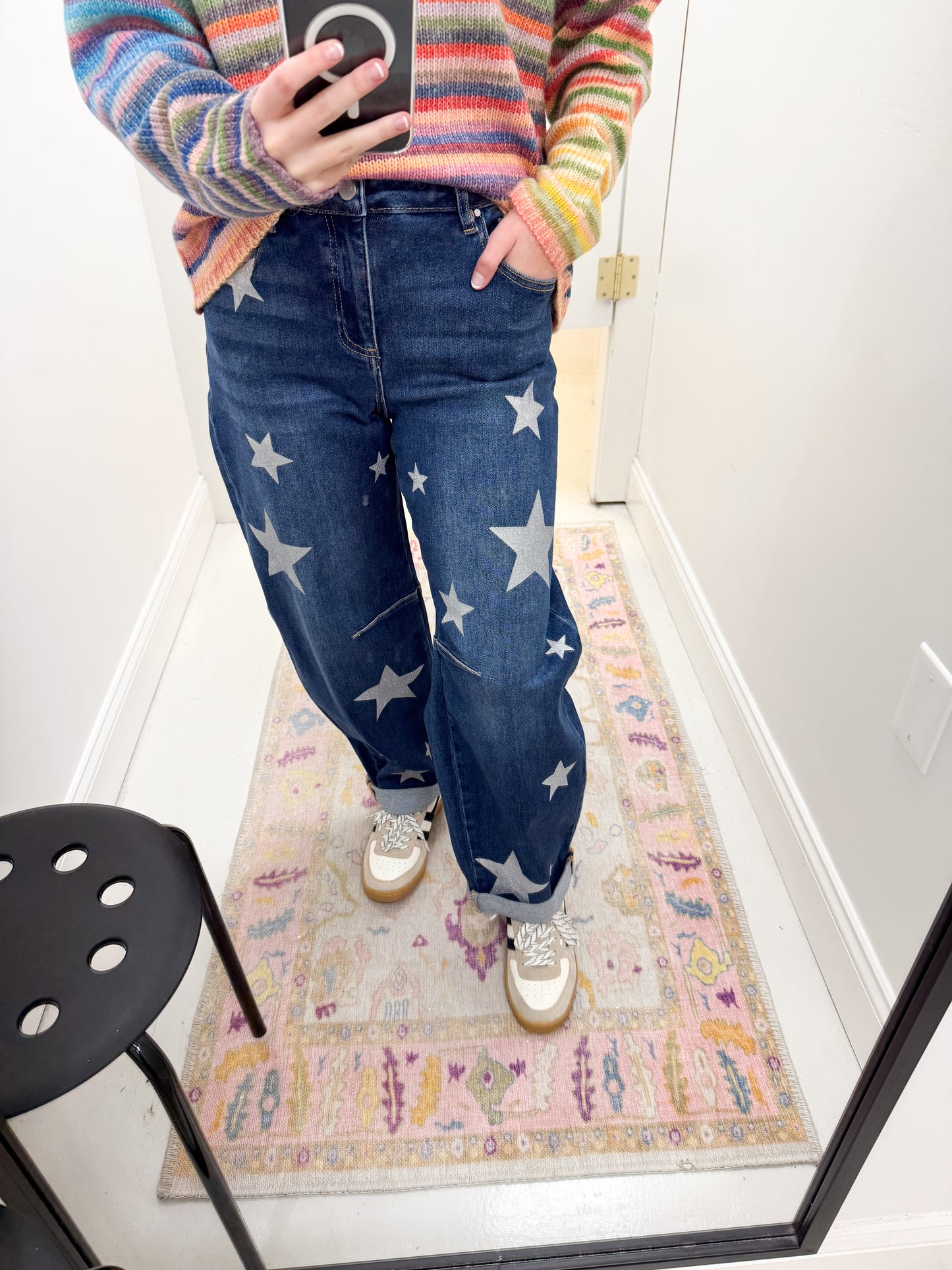 Starry Mid Rise Barrel Jeans
