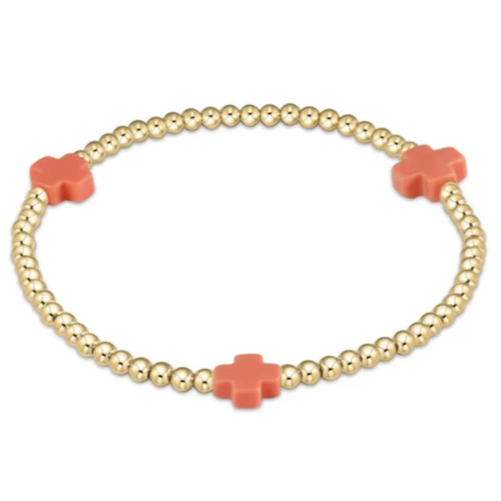E Girl Signature Cross 3mm Coral