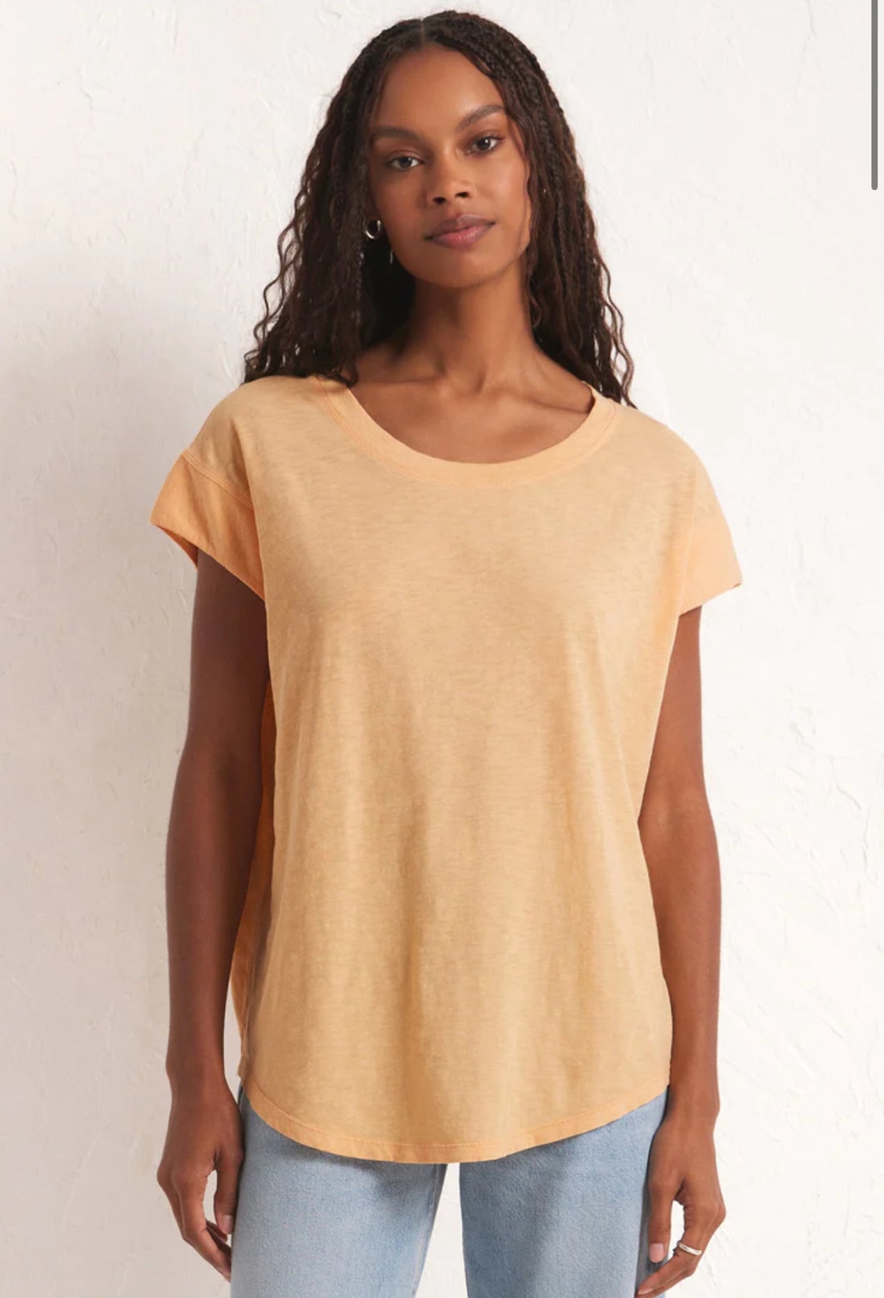 Z Supply Laid Back Slub Top Orange Cream