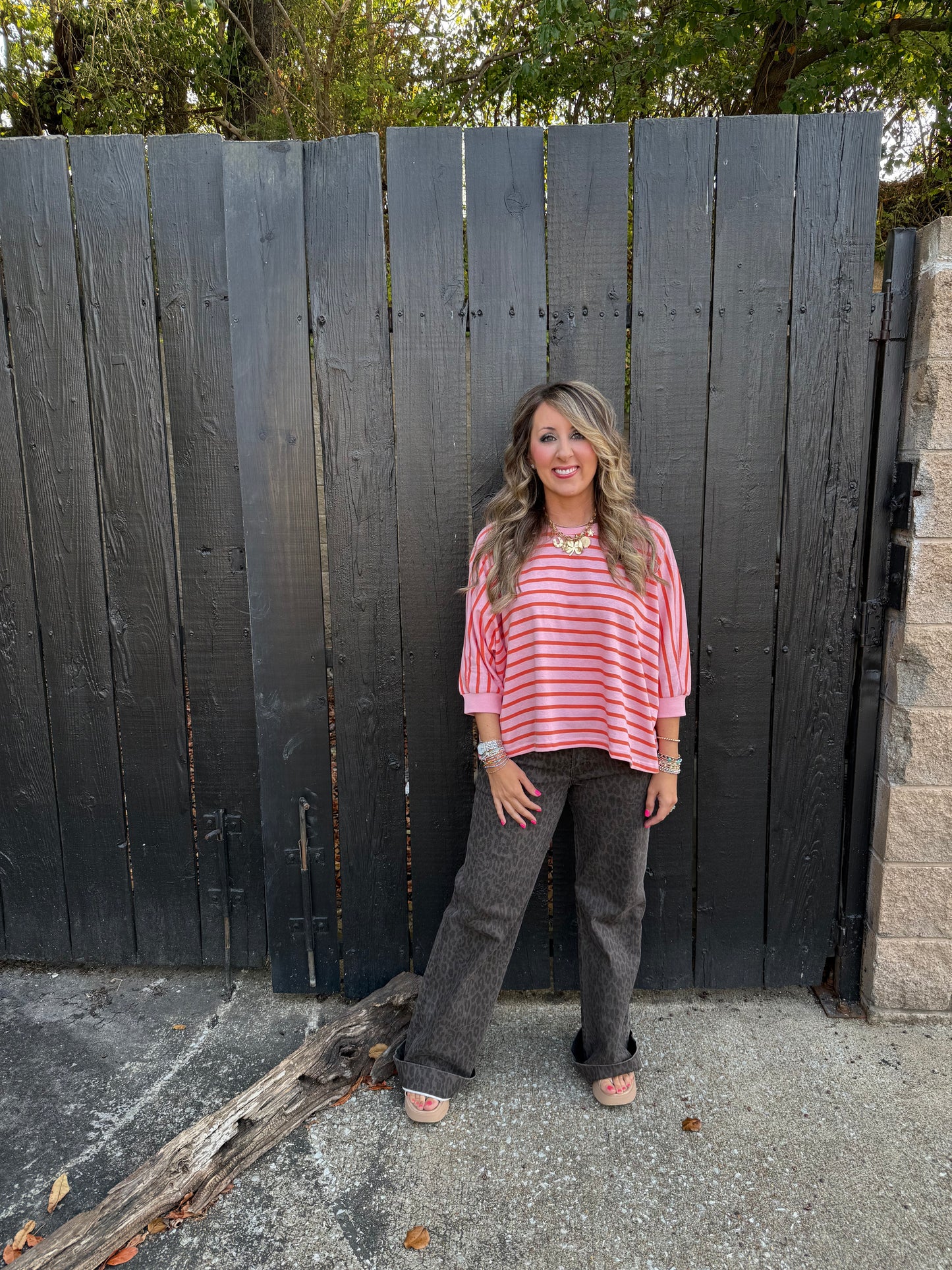 Seeing Stripes Coral Top