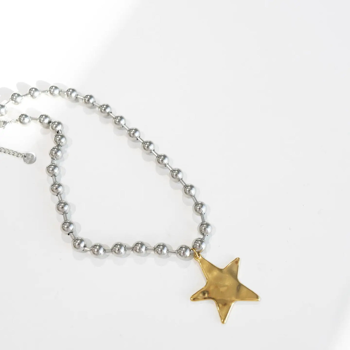 Barb & Star Necklace || Silver with Gold Star