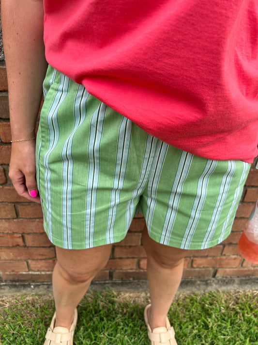 Stripe Boxer Shorts Green