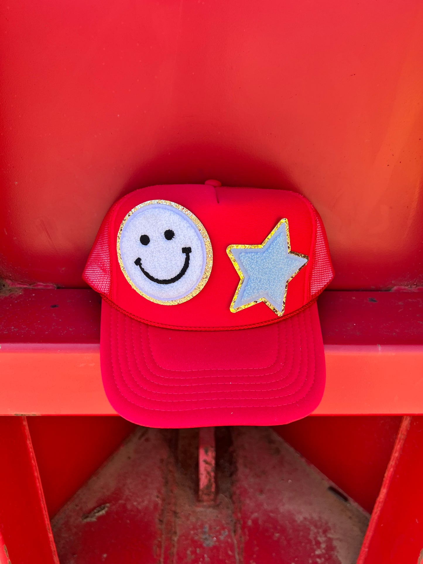 Red Smiley/Star Hat