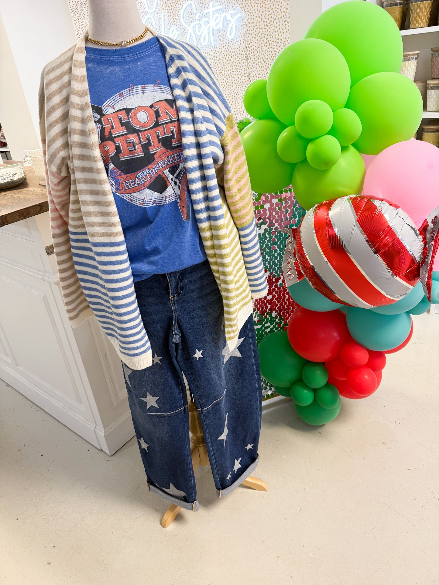 Stripes For You Cardigan Taupe