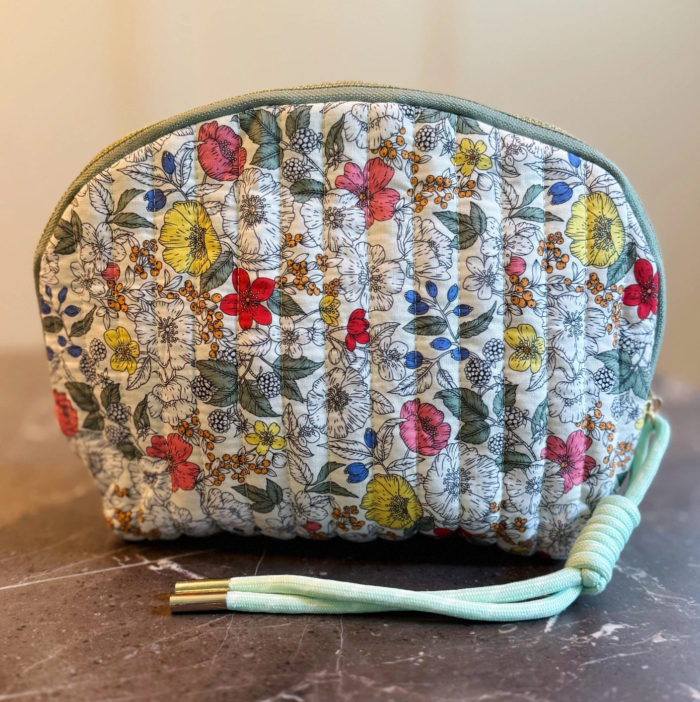 Floral Red Cosmetic Bag