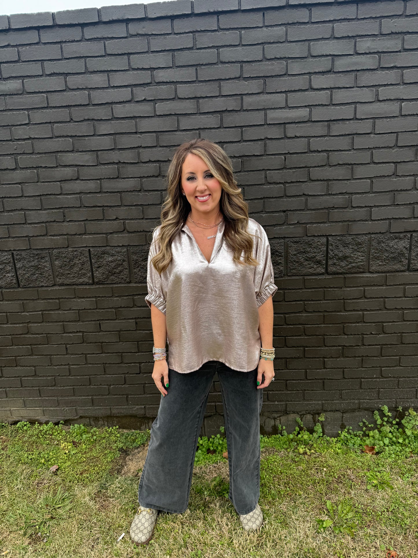 Shimmer My Way Champagne Top