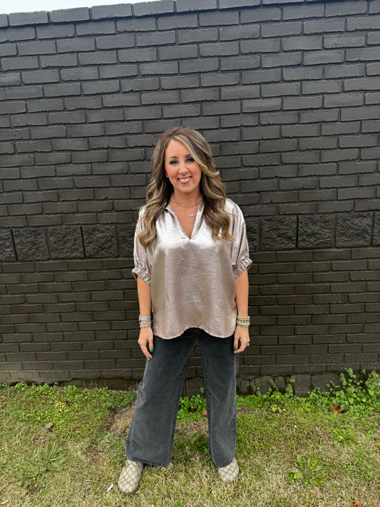 Shimmer My Way Champagne Top